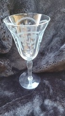 VTG Set Lot of 7 ETCHED 7 3/4″ Long Stem Wine Glasses Floral or Berries + Leaves