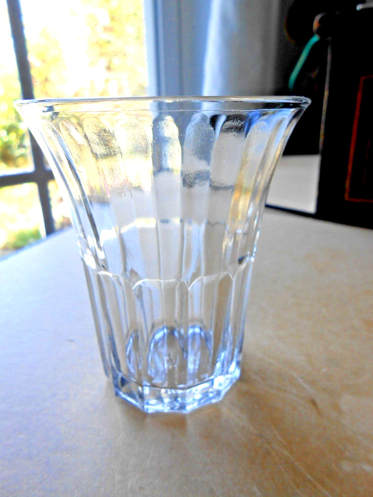 Hazel Atlas HA Rayed Optic Paneled Juice Glass EAPG Clear Plain