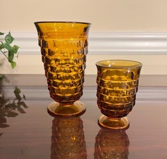 2 Pc. Set WHITEHALL GOLD by Colony Stacked Cube Iced Tea and Juice Glasses