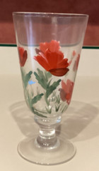 large hand painted stemmed juice glasses floral pattern 21 oz set of 4