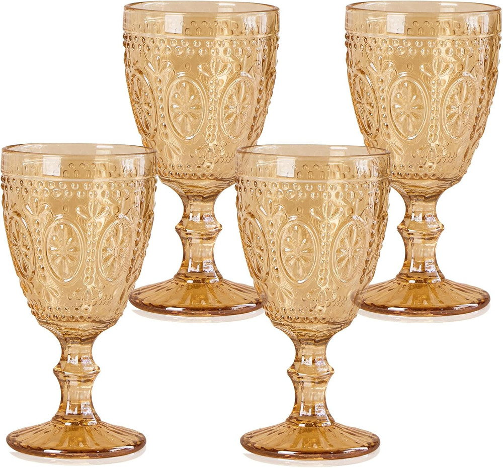 Amber Wine Glasses, Amber Goblets, Vintage Wine Glasses, Colored Wine Glasses Se