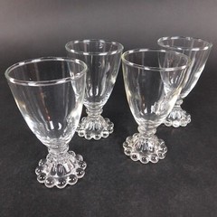 Vtg Anchor Hocking Se tof 4 Berwick Boopie Glasses Liqueur Cordial Beaded 4.5″