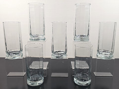 (7) Anchor Hocking Essex Clear 14 Oz Tumblers Set Octagonal Drinking Glasses Lot