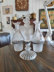 Rare Oil And Vinegar Cruet Crystal Baccarat Cherub G7