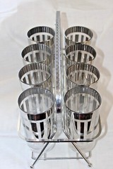 8 Dorothy Thorpe Style Highball Tumbler Glasses Platinum Silver Stripe CADDY MCM