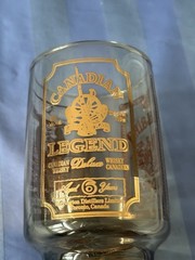 Set 9 VTG Smoke Gray Canadian Legend Whiskey Rocks Glasses Carrington Distillers