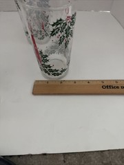 Vtg Set 6 1960’s Christmas Libbey Holly Candle Drinking Glasses 12oz MCM Decor