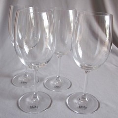 Set of 4 Wine Glasses Goblets Libera Crystal Czech Republic Bohemia 8″
