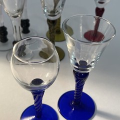 Twisted Stem Cordial Glasses Various Colors Sizes Set Of 8