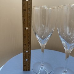 Lenox Crystal 8 1/4” Gold Rim Wine Glasses