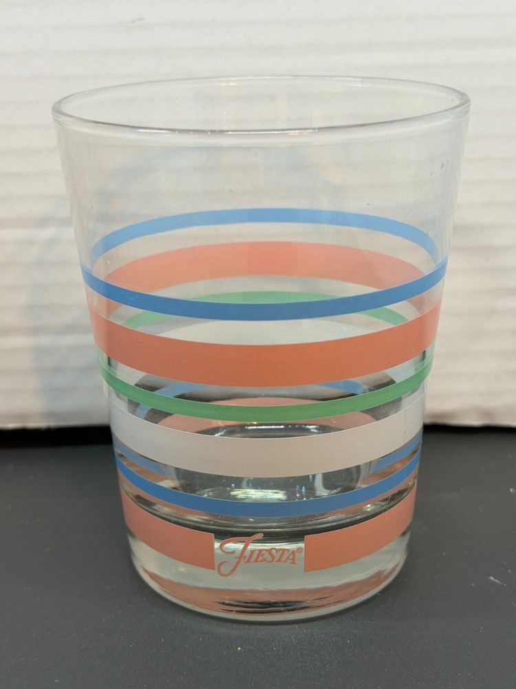Fiesta Fiestaware Striped Pastel Short Glass New without box