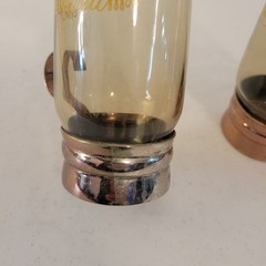 Tia Maria Irish Coffee Mugs 2 Amber Smoked Glass Vintage MCM Advertising Barware
