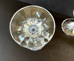 Cristal De Flandre Fascination 7.25″ Crystal 3 Wine Glasses 8.5 oz Fan Cut