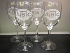 ABC Wine Glasses, Lot of 4