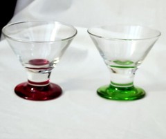 Short Liquor Cocktail Glasses Martini Dessert Cosmopolitan Shot Green & Ruby