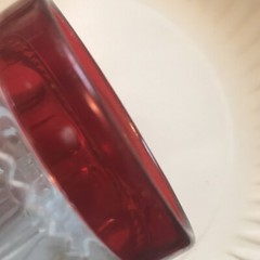 Vintage King’s Crown Thumbprint Ruby Flash Punch Cup US Glass