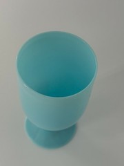 1930s French Blue Opaline Portieux Vallerystahl Wine Glass 6″ Tall & 3″ Wide