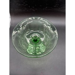 Vintage Green Depression Glass Sherbet Dessert Compote Dish