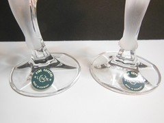 PAIR LENOX CRYSTAL DOLPHIN CHAMPAGNE FLUTES 10 1/8″