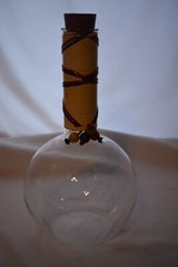 Pyrex Weico Vintage Glass Wrapped Neck Carafe Cruet Wine Coffee w/ Stopper 11″