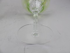 Waterford Crystal Simply Lime Green Cut Crystal Martini Glasses NIB
