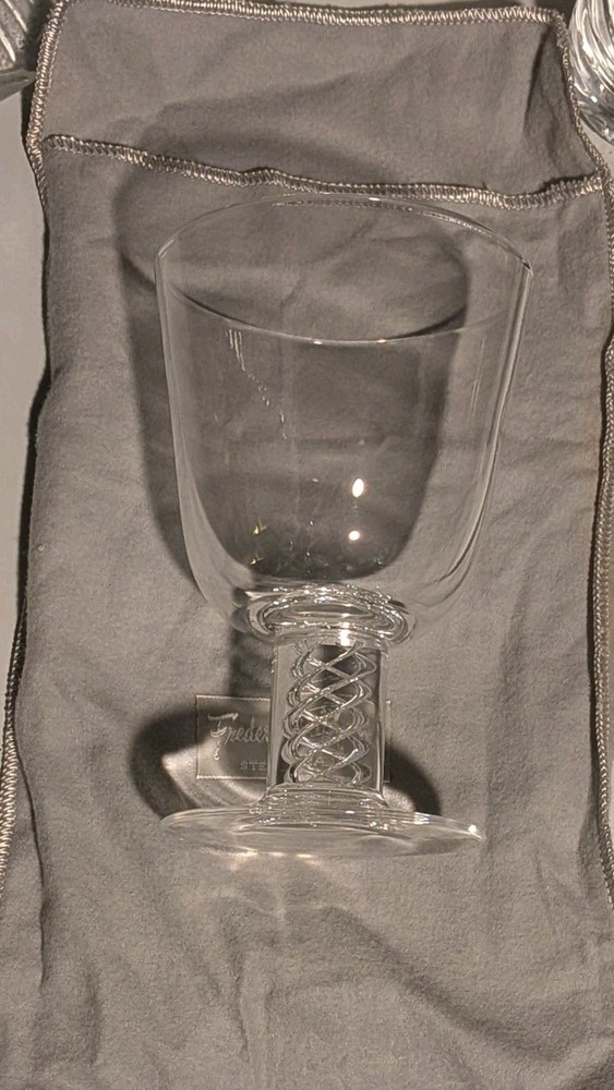 Large Steuben Air Twist 8011 Crystal Water/ Wine Goblet Glass 5 7/8″ – 12 oz