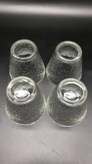 Jeanette Glass Finlandia Tree Bark Set of 4 Juice Glasses 3.25”