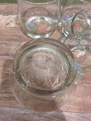 Vintage Libbey Juice Glasses Tea Rose Pattern (6) 8oz