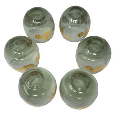 Vintage MCM Federal Glass Roman Coin Roly Poly Smoky Lowball Cocktail Glasses