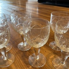 6 Crystal Goblets Water Glasses 6.5 «