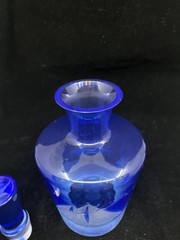 Artel Etched Crystal Golden Age of Yachting Beverage Set in Cobalt