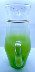 MCM Blendo Frosted Chartruse 80oz. Pitcher 11-3/4” Tall West Virginia Glass Co