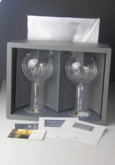 Waterford Crystal Millennium Love 2 Balloon Water Wine Goblets w/ Original Box