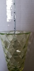 2 EAPG 1890’s Bryce Bros Vaseline Diamond Quilted 1000 Yellow Glass Stem Goblet