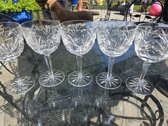 Gorham Rosewood Crystal Water Wine Glasses Contemporary Set Of 5