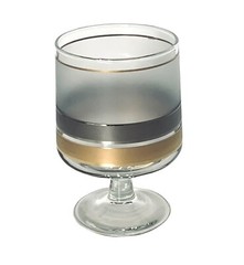VTG Culver Ltd REGENCY Wide Frosted Silver Gold Band MCM 21 OZ Wine Glass