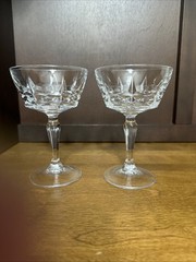2 Champagne Glasses W. M. Dalton Cherbourg French Lead Crystal No.3 France 6 oz
