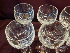 VTG NEW 6 Schott Zweisel Gardone Crystal Wine Goblets Glasses Germany 6.5″