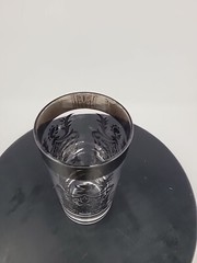 Vintage Kimiko Highballs Silver Knight Coat of Arms 5.5” MCM Set Of 4 VGC