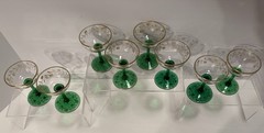 Antique Theresienthal Germany Stemmed Cordial/Liqueur Glasses Gold Gilt, Set (8)