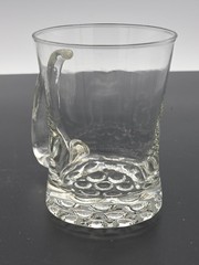 Libbey Knob Hill Clear Glass Cofee Cup / Beer Mug, Bubble Base, Vintage Set Of 5