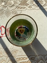 Jeanette Wedgewood Grecian Green Jasperware Glasses 3.15″ Diameter ~3.25″ Tall