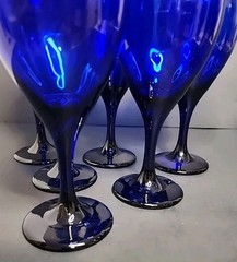Stunning Vintage Libbey Cobalt Blue Wine Glasses Set Of 6 – 8.5” Tall