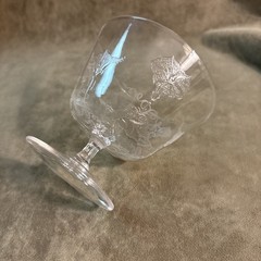 Dorflinger No 700 Morning Glory Etch Low Sherbet Stem Circa 1910 Crystal glass