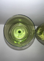 Vintage Green Stemmed Wine Glasses Set Of Four 9” Tall Holds 12 Fluid Ounces
