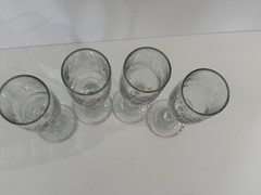 Vintage Floral Roses Wine Glass Glasses Champagne Flute Set of 4