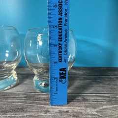 Set of 2 Clear Glass Footed Brandy Cognac Whiskey Tumblers 12oz 4.5”Barware