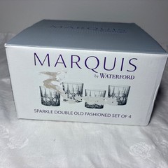 4 Marquis by Waterford Crystal Sparkle Double Old Fashioned Glasses Whiskey NIB