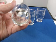 Vintage Anchor Hocking Laurel Leaf Etched Juice Glasses 3 5/8″ Set Of 6