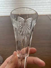 VTG WATERFORD Millennium Collection Crystal Toasting Flutes W/BOX 9.25″H SIGNED